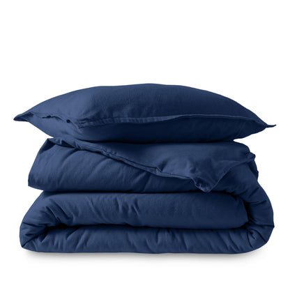 Bare Home Flannel Duvet Cover Set - Full/Queen - 100% Cotton, Velvety Soft Heavyweight Premium Flannel, Double Brushed