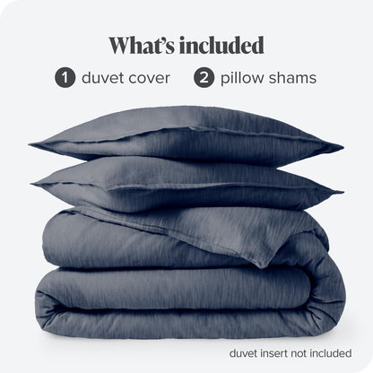 Bare Home Flannel Duvet Cover Set - Full/Queen - 100% Cotton, Velvety Soft Heavyweight Premium Flannel, Double Brushed