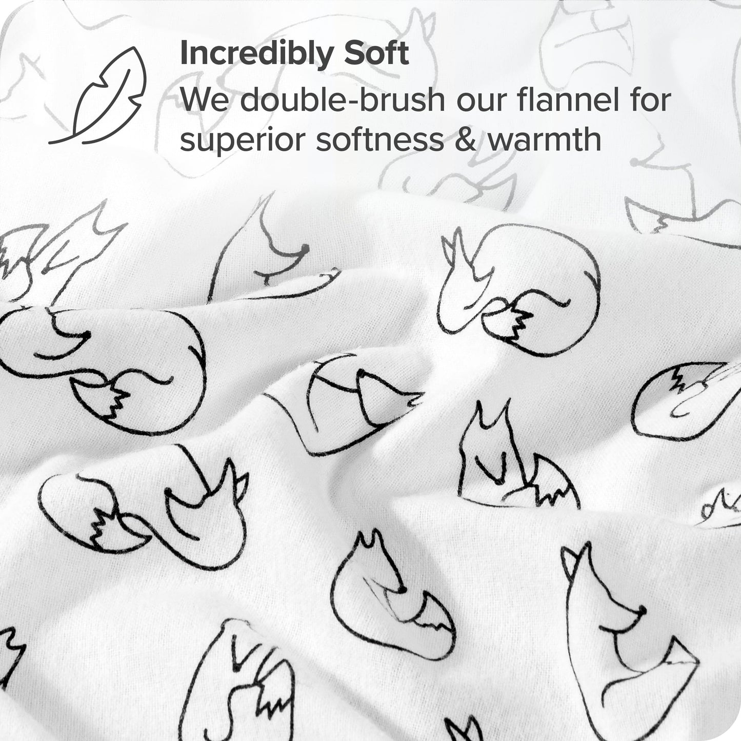 Bare Home Flannel Duvet Cover Set - Full/Queen - 100% Cotton, Velvety Soft Heavyweight Premium Flannel, Double Brushed