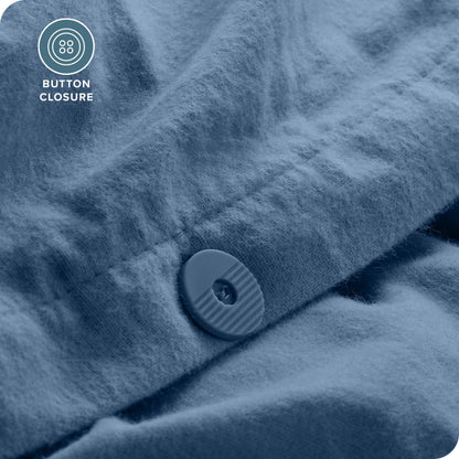 Bare Home Flannel Duvet Cover Set - Full/Queen - 100% Cotton, Velvety Soft Heavyweight Premium Flannel, Double Brushed