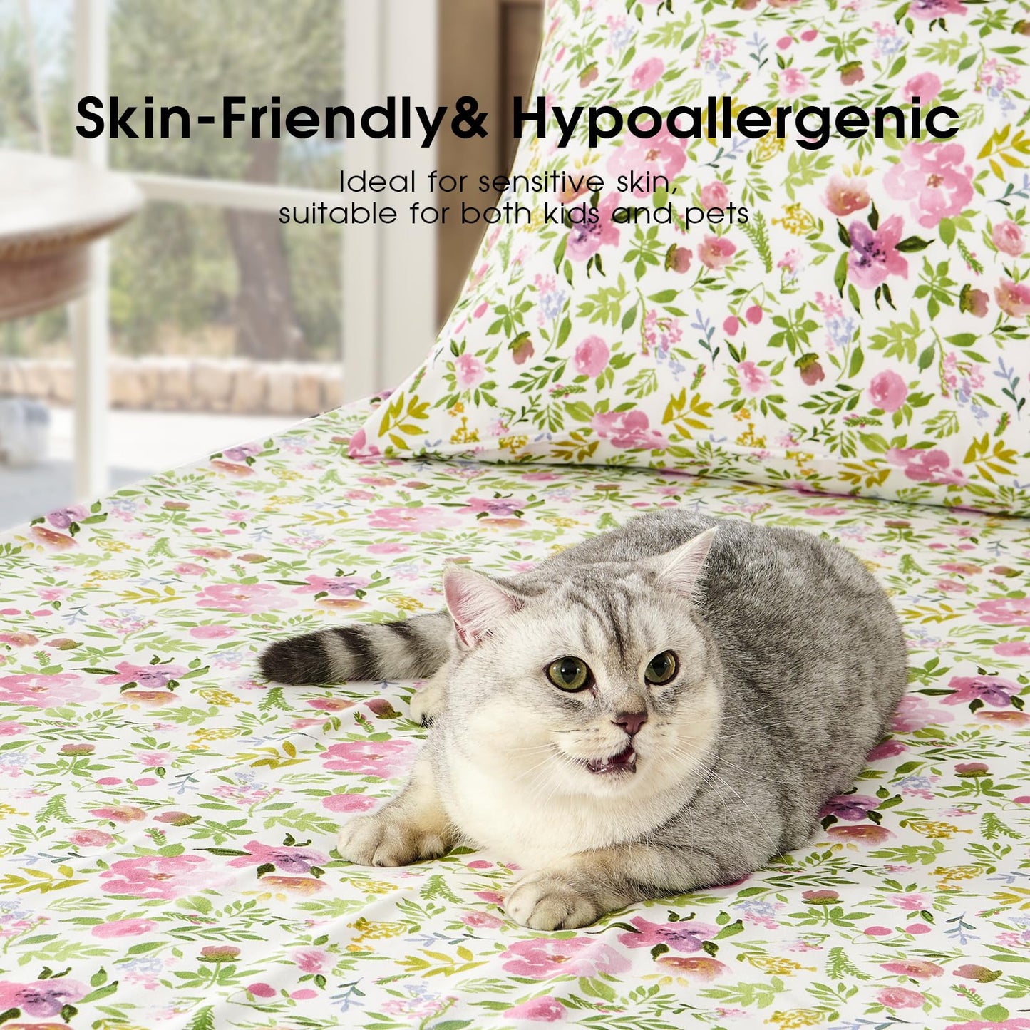 FreshCulture Queen Sheet Set - Ultra Soft Sheets for Queen Size Bed - 4 Pieces Hotel Luxury Queen Bed Sheets