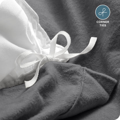 Bare Home Flannel Duvet Cover Set - Full/Queen - 100% Cotton, Velvety Soft Heavyweight Premium Flannel, Double Brushed