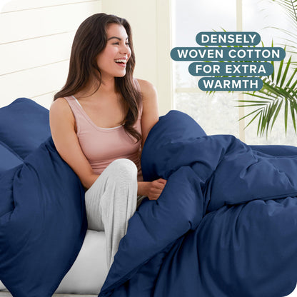 Bare Home Flannel Duvet Cover Set - Full/Queen - 100% Cotton, Velvety Soft Heavyweight Premium Flannel, Double Brushed