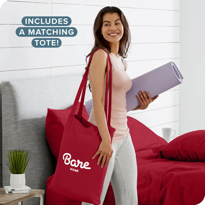 Bare Home Flannel Duvet Cover Set - Full/Queen - 100% Cotton, Velvety Soft Heavyweight Premium Flannel, Double Brushed