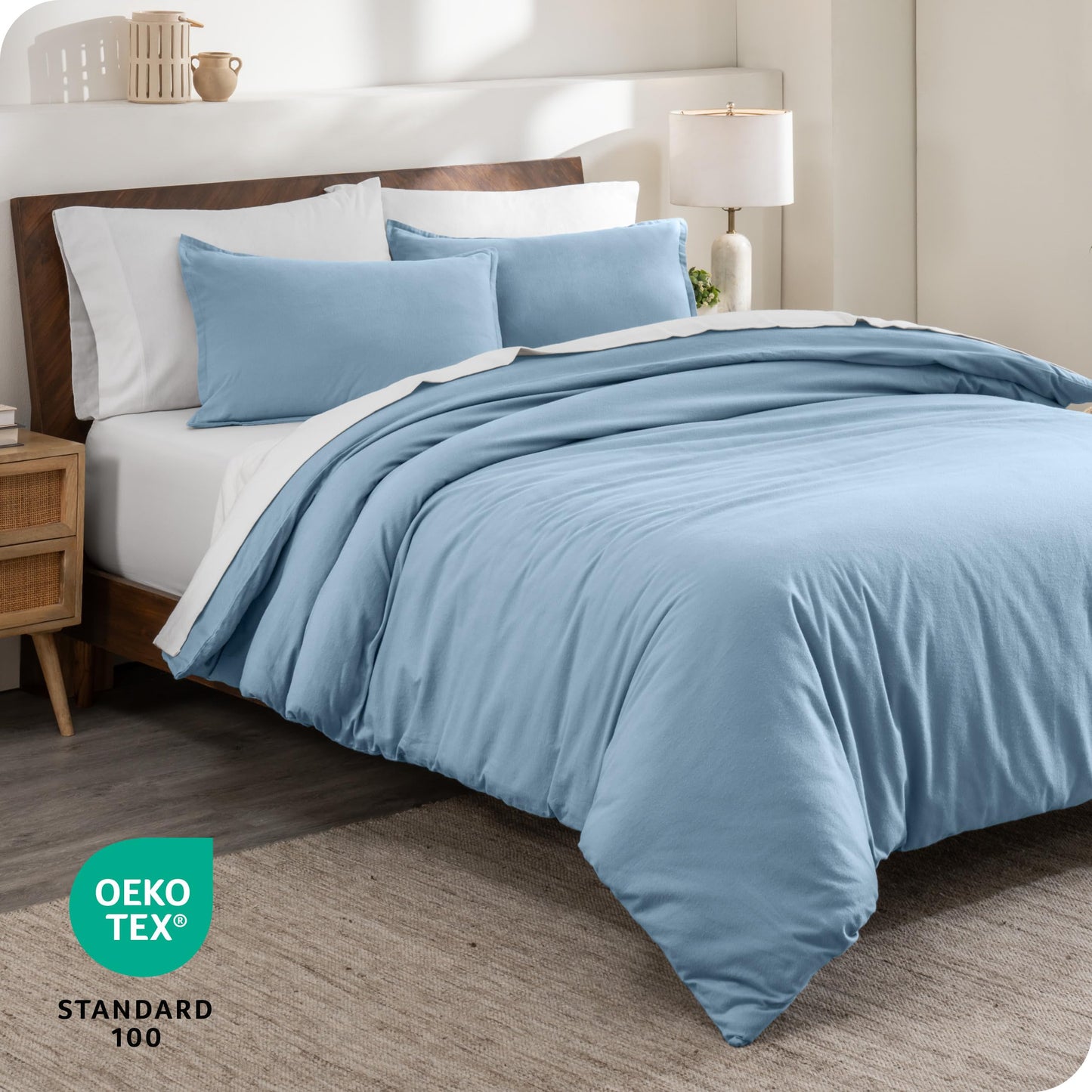 Bare Home Flannel Duvet Cover Set - Full/Queen - 100% Cotton, Velvety Soft Heavyweight Premium Flannel, Double Brushed