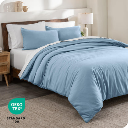 Bare Home Flannel Duvet Cover Set - Full/Queen - 100% Cotton, Velvety Soft Heavyweight Premium Flannel, Double Brushed