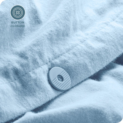 Bare Home Flannel Duvet Cover Set - Full/Queen - 100% Cotton, Velvety Soft Heavyweight Premium Flannel, Double Brushed