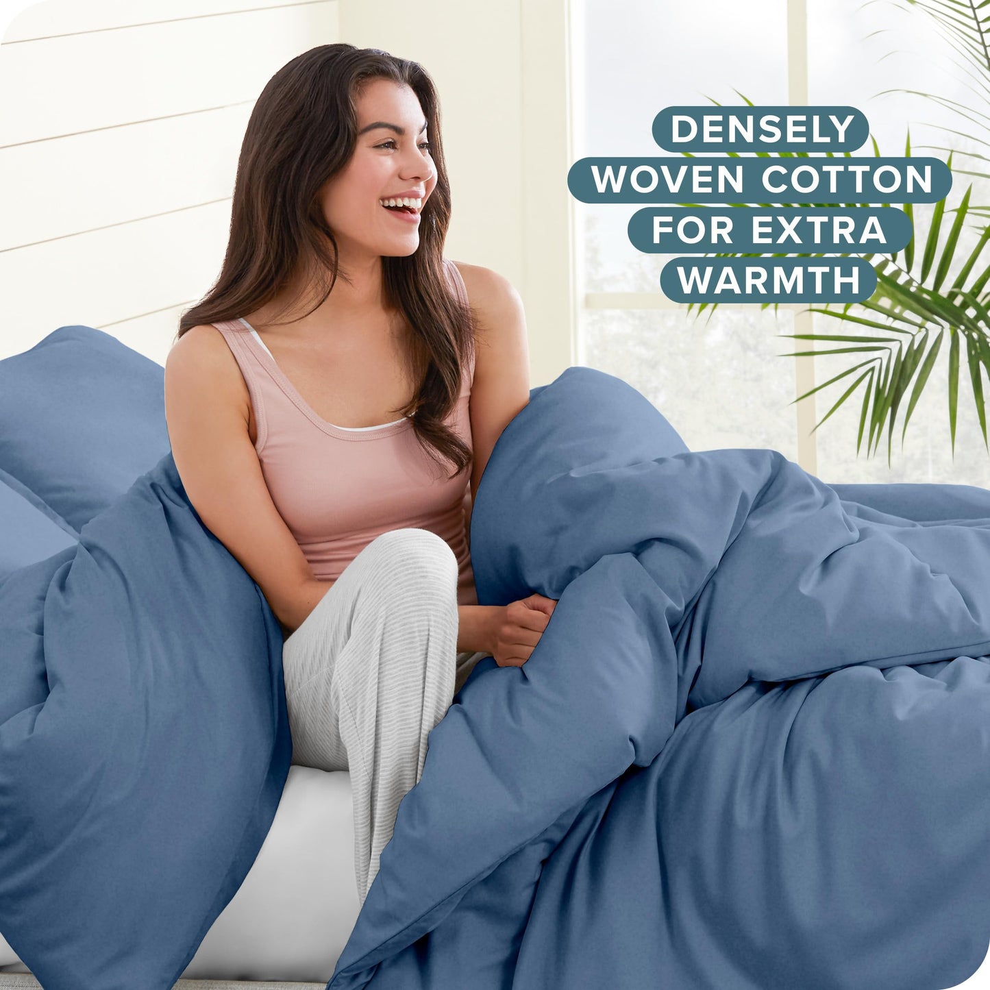 Bare Home Flannel Duvet Cover Set - Full/Queen - 100% Cotton, Velvety Soft Heavyweight Premium Flannel, Double Brushed