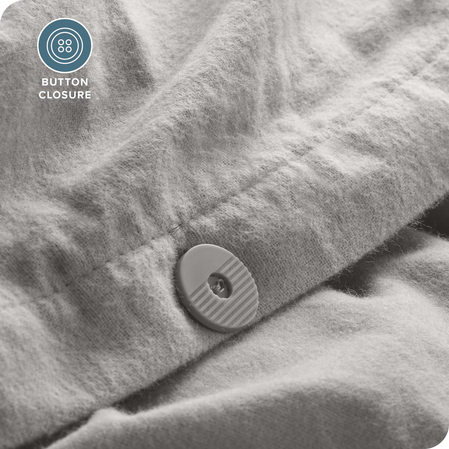 Bare Home Flannel Duvet Cover Set - Full/Queen - 100% Cotton, Velvety Soft Heavyweight Premium Flannel, Double Brushed