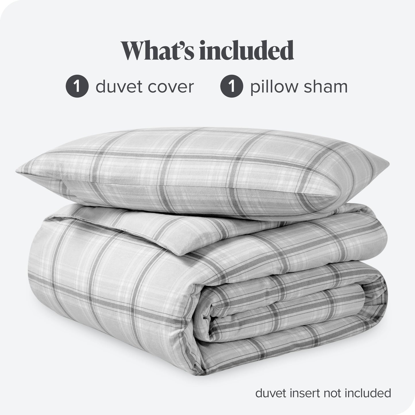 Bare Home Flannel Duvet Cover Set - Full/Queen - 100% Cotton, Velvety Soft Heavyweight Premium Flannel, Double Brushed