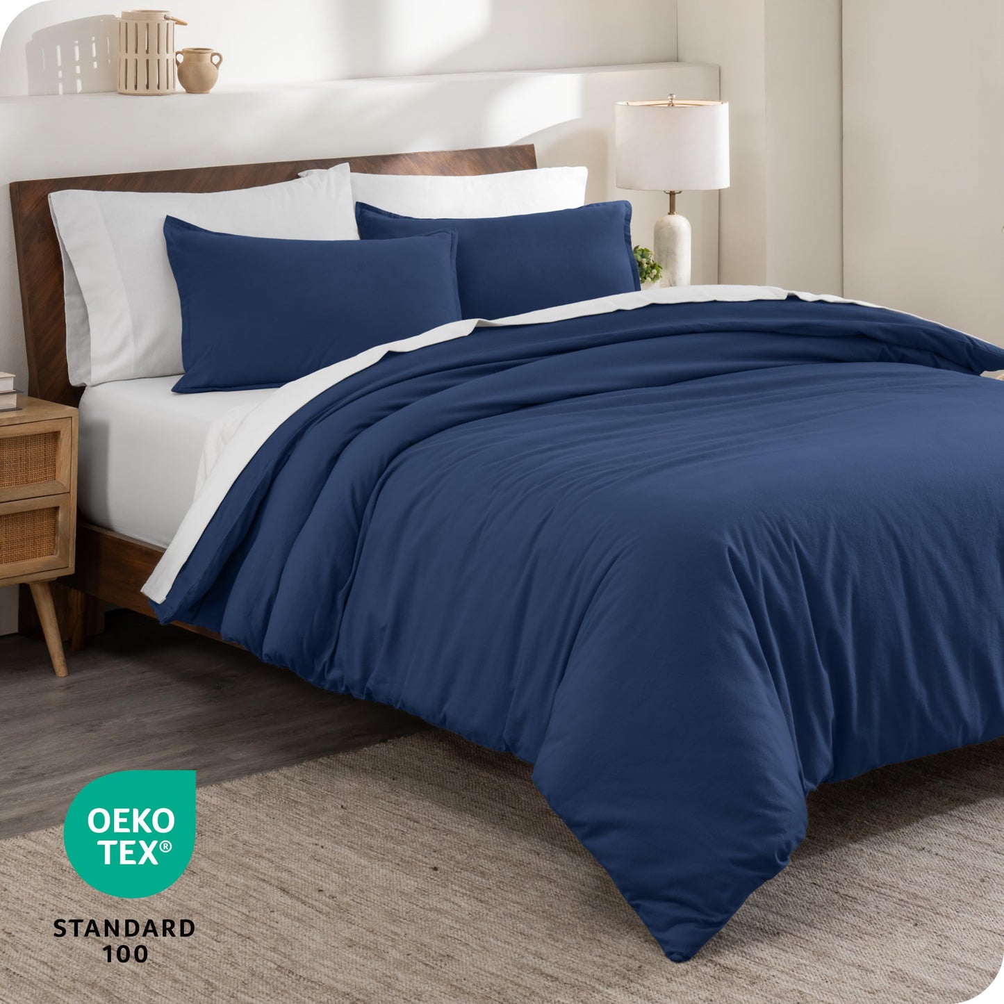 Bare Home Flannel Duvet Cover Set - Full/Queen - 100% Cotton, Velvety Soft Heavyweight Premium Flannel, Double Brushed