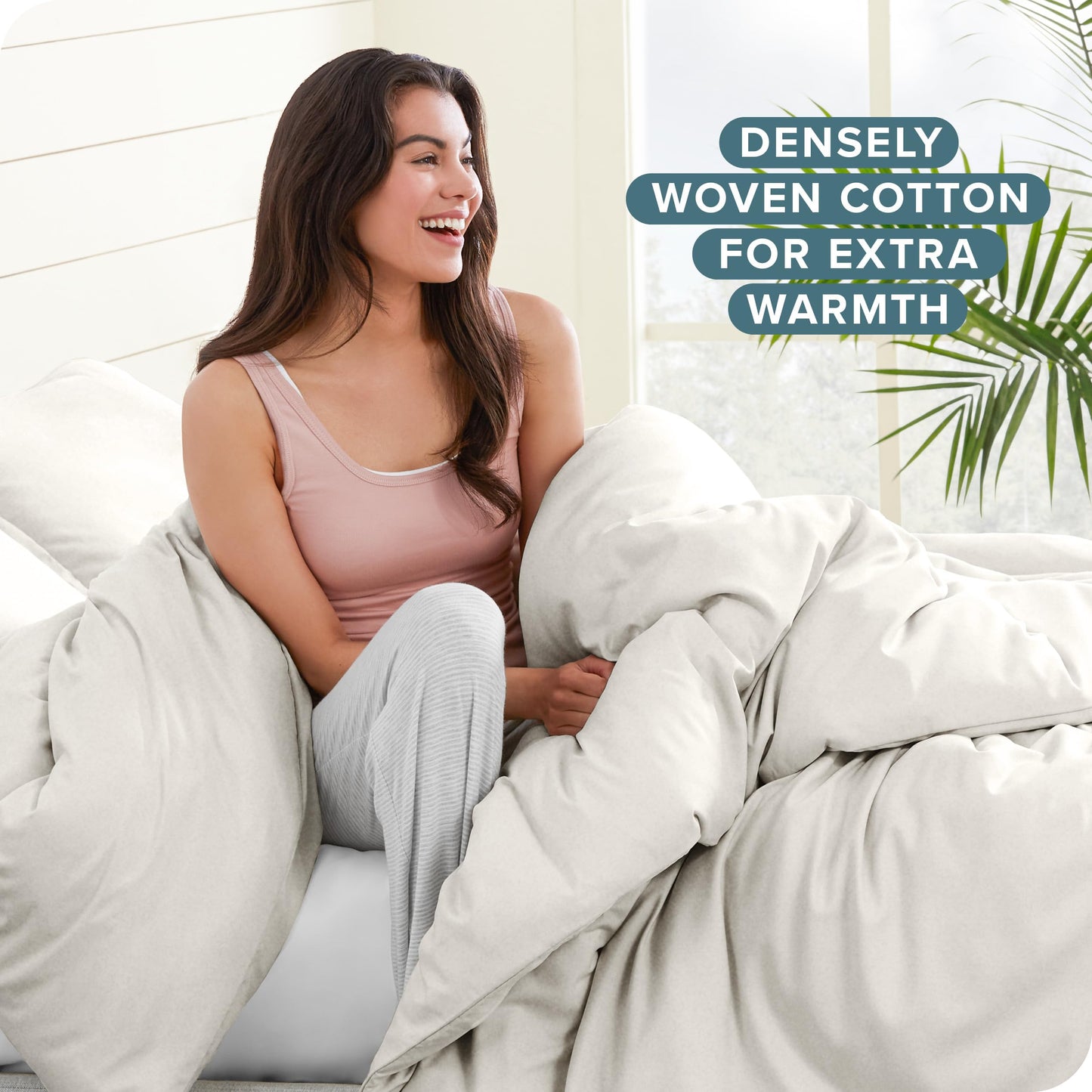 Bare Home Flannel Duvet Cover Set - Full/Queen - 100% Cotton, Velvety Soft Heavyweight Premium Flannel, Double Brushed