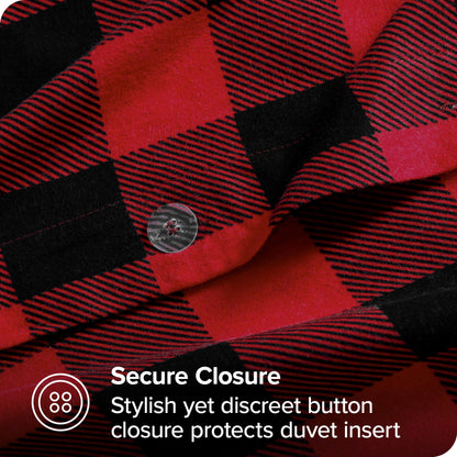 Bare Home Flannel Duvet Cover Set - Full/Queen - 100% Cotton, Velvety Soft Heavyweight Premium Flannel, Double Brushed