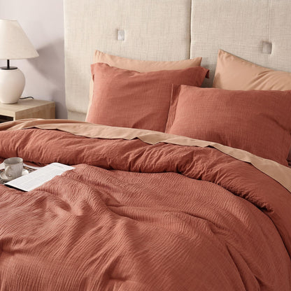 Geniospin Full Comforter Set - 7 Pieces Comforter Full Size, Solid Bedding Sets for All Season, Textured Bed in a Bag with Sheets