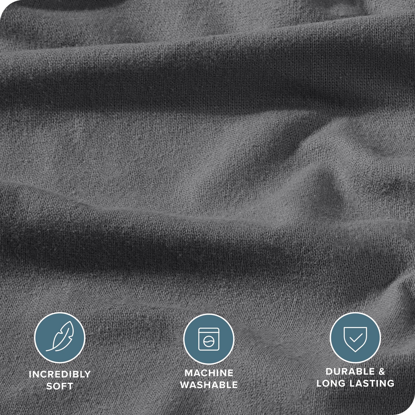 Bare Home Flannel Duvet Cover Set - Full/Queen - 100% Cotton, Velvety Soft Heavyweight Premium Flannel, Double Brushed