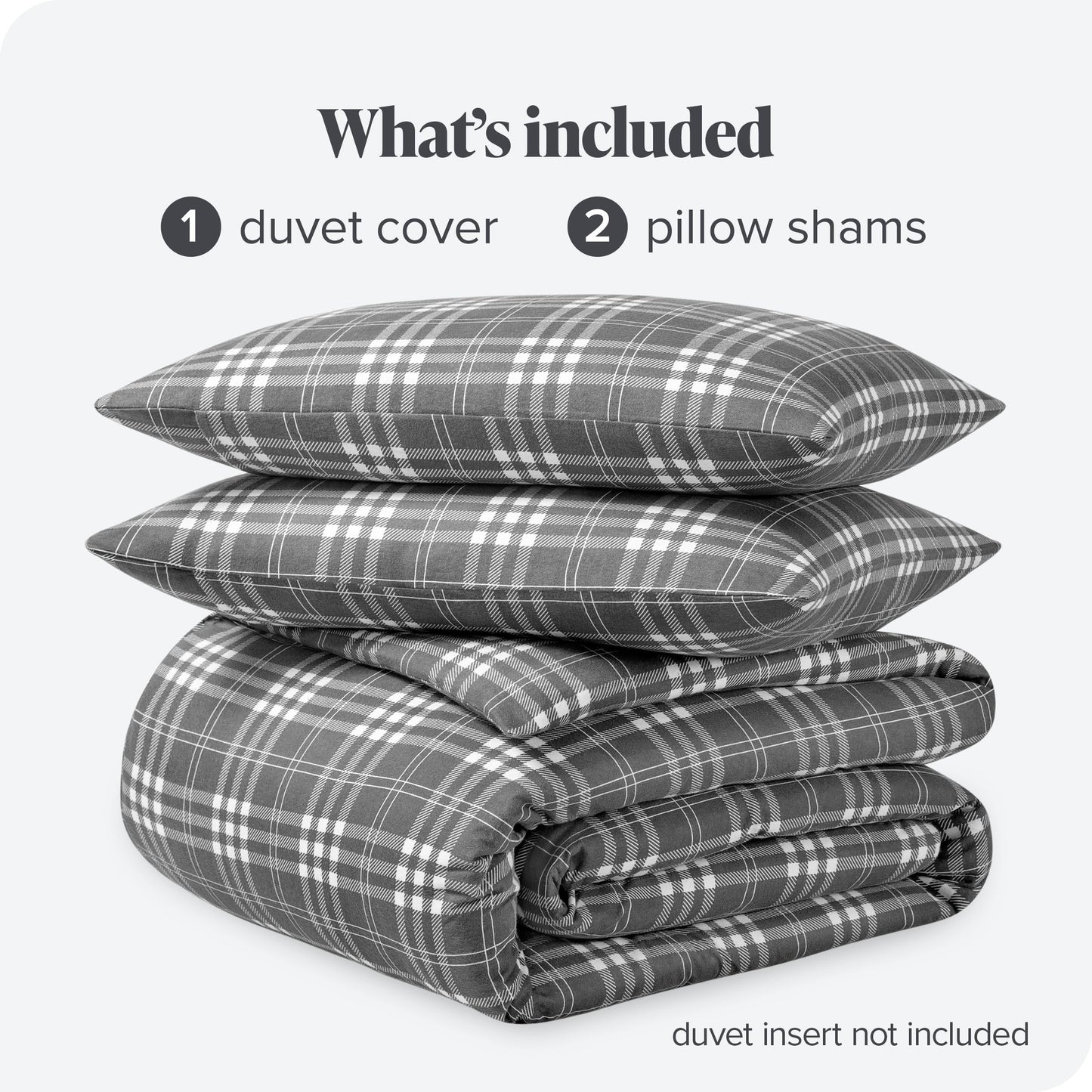 Bare Home Flannel Duvet Cover Set - Full/Queen - 100% Cotton, Velvety Soft Heavyweight Premium Flannel, Double Brushed