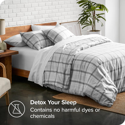 Bare Home Flannel Duvet Cover Set - Full/Queen - 100% Cotton, Velvety Soft Heavyweight Premium Flannel, Double Brushed