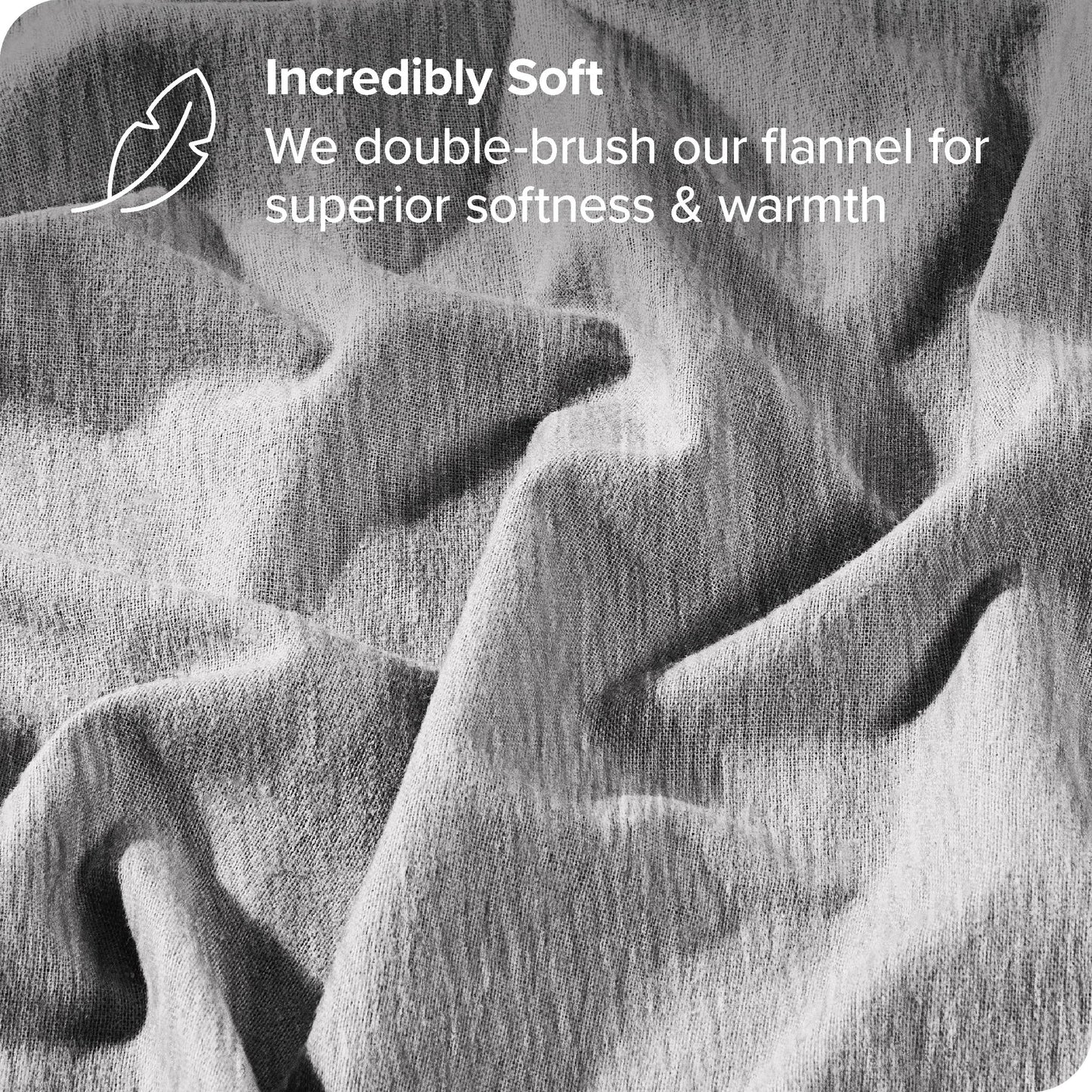 Bare Home Flannel Duvet Cover Set - Full/Queen - 100% Cotton, Velvety Soft Heavyweight Premium Flannel, Double Brushed