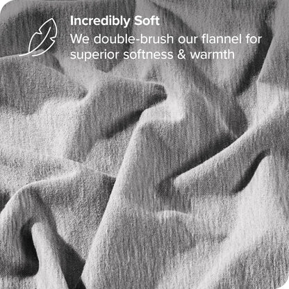 Bare Home Flannel Duvet Cover Set - Full/Queen - 100% Cotton, Velvety Soft Heavyweight Premium Flannel, Double Brushed