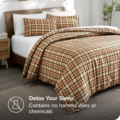 Bare Home Flannel Duvet Cover Set - Full/Queen - 100% Cotton, Velvety Soft Heavyweight Premium Flannel, Double Brushed