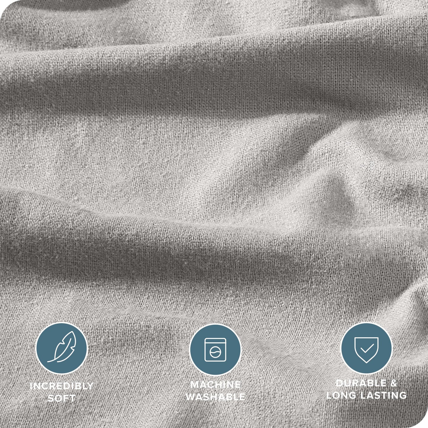 Bare Home Flannel Duvet Cover Set - Full/Queen - 100% Cotton, Velvety Soft Heavyweight Premium Flannel, Double Brushed