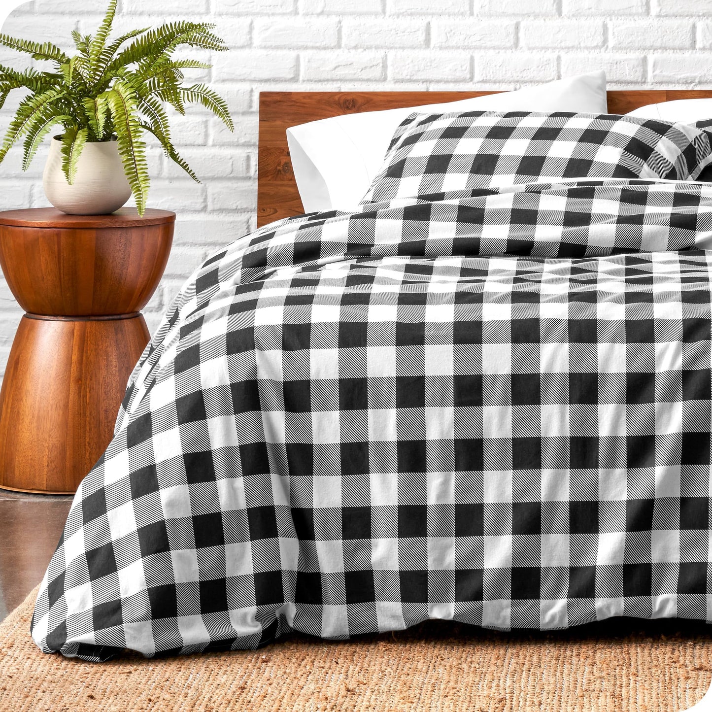 Bare Home Flannel Duvet Cover Set - Full/Queen - 100% Cotton, Velvety Soft Heavyweight Premium Flannel, Double Brushed